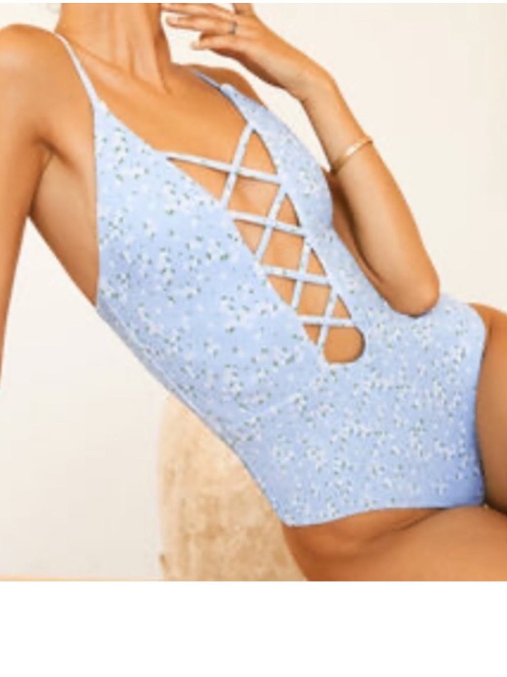 Dippin' Daisy's XSmall Swimsuit Bliss Swim One Piece in Blue Floral NWT